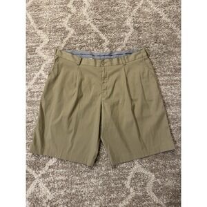 Y2K Nike Golf Dri-Fit Khaki Golf Shorts Athletic Size 40 Inseam 11" Beige Swoosh